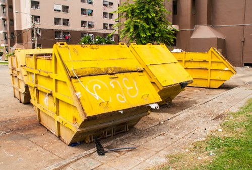 Construction site generating builders waste in North West London