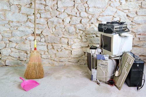 Residents participating in a recycling program