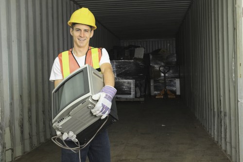 Commercial waste being separated for recycling